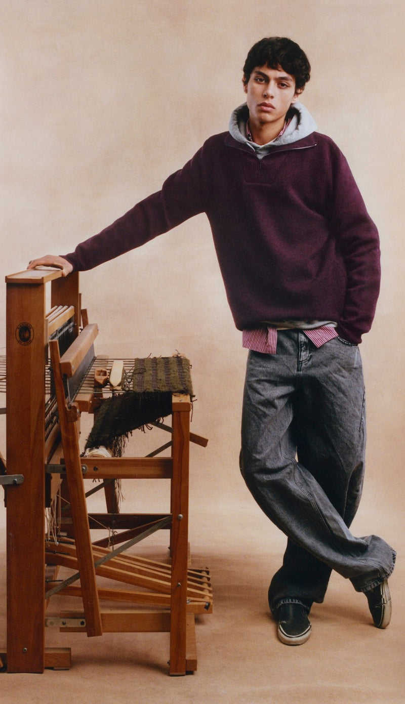 Youri Funnel Neck Sweater - Burgundy