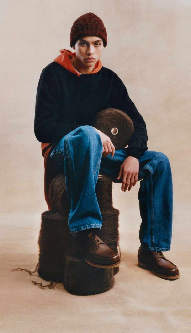 Aris Round Neck - Navy Blue