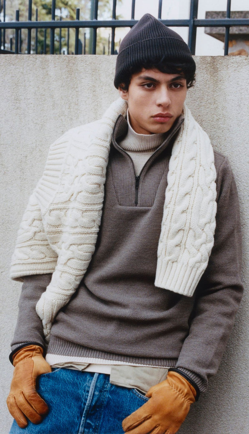 Youri Trucker collar Sweater - Taupe