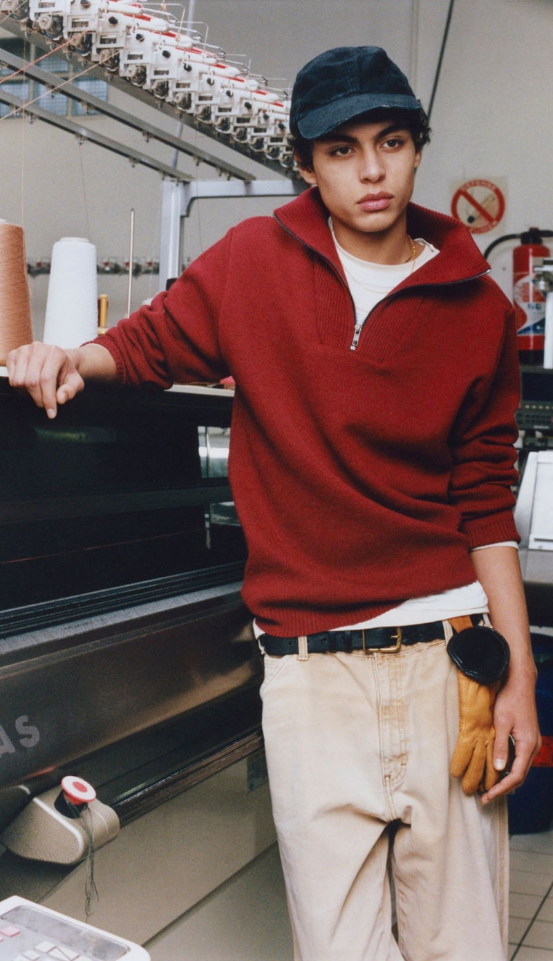 Youri round neck - Red Mottled