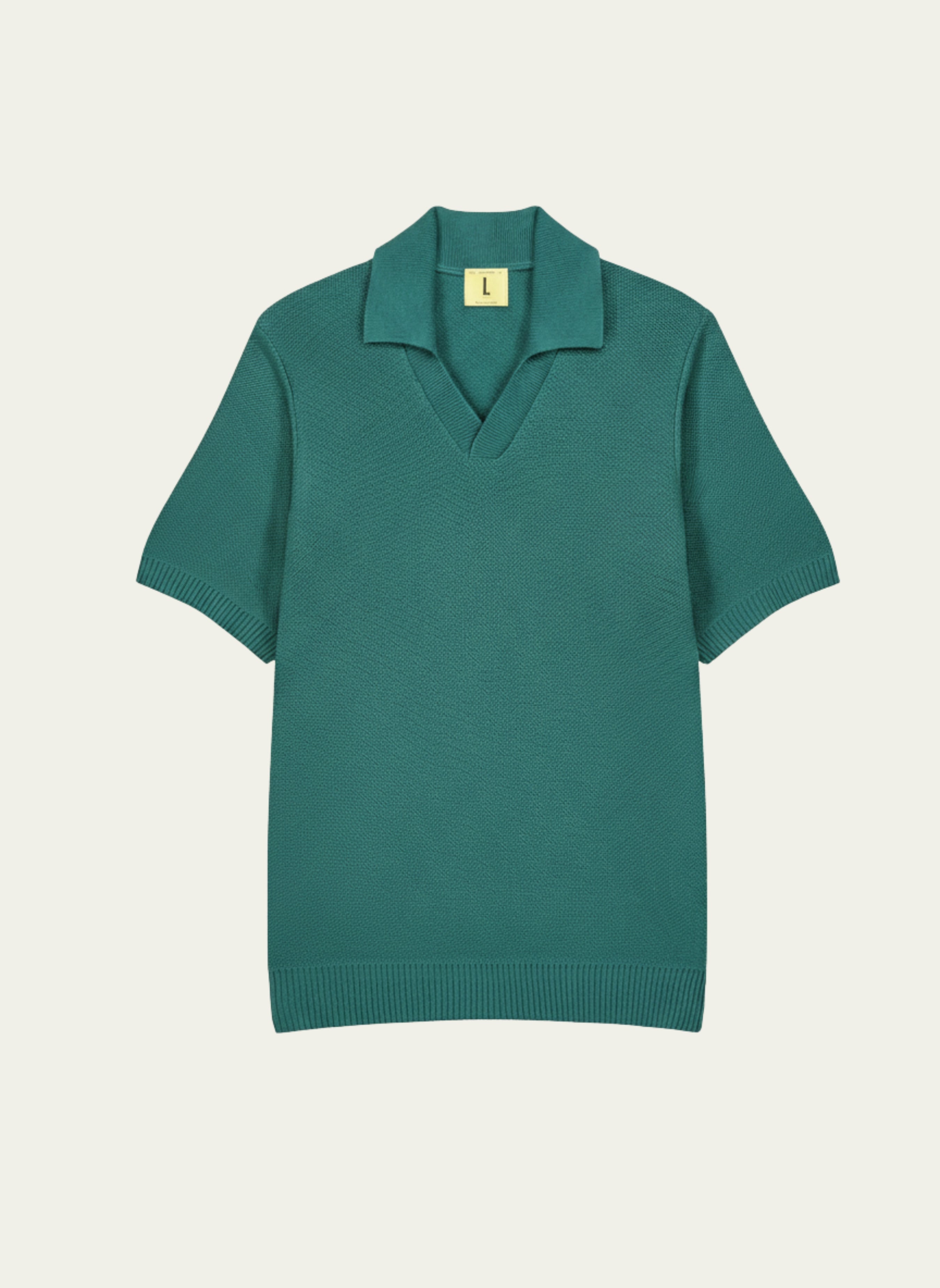 Agop Polo olive green in cotton – lightweight knit – Nitto Knitwear