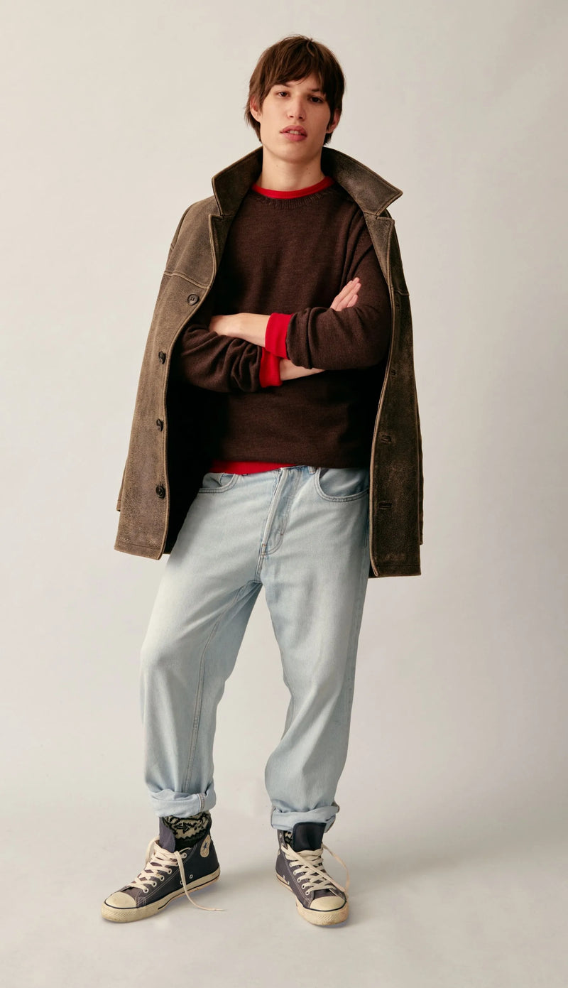 Pull Col Rond Aris - Marron