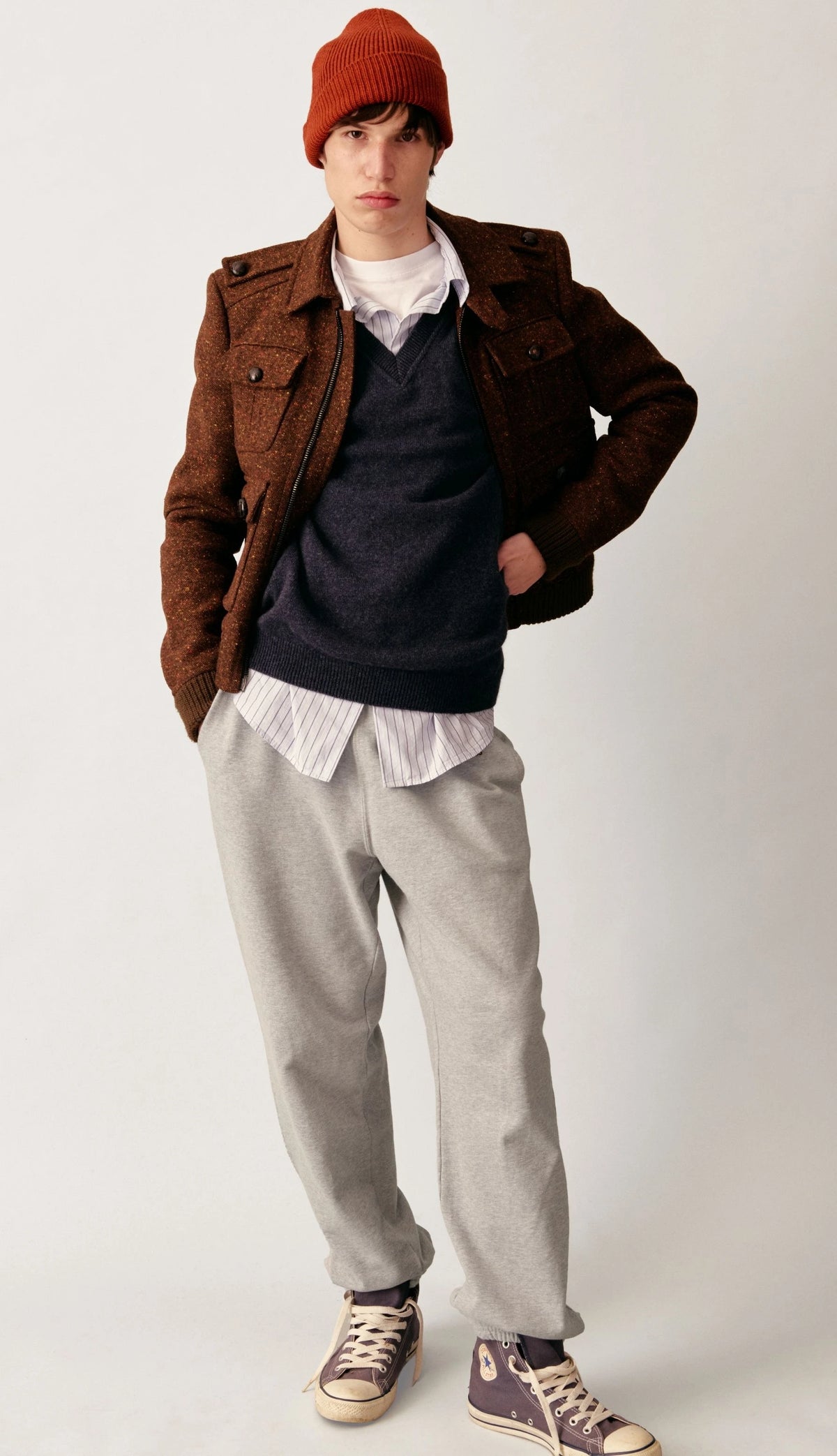 Pull Col V Armen - Charcoal