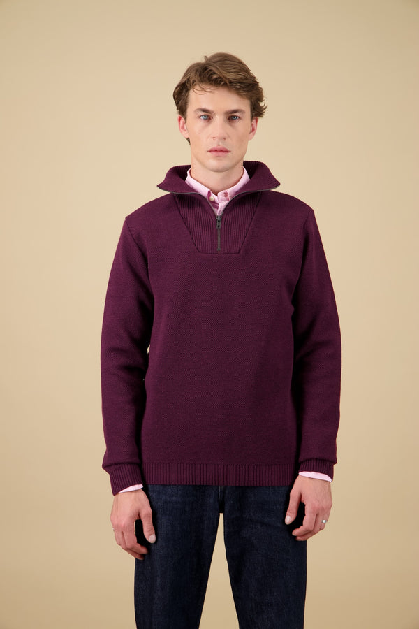Youri Funnel Neck Sweater - Burgundy