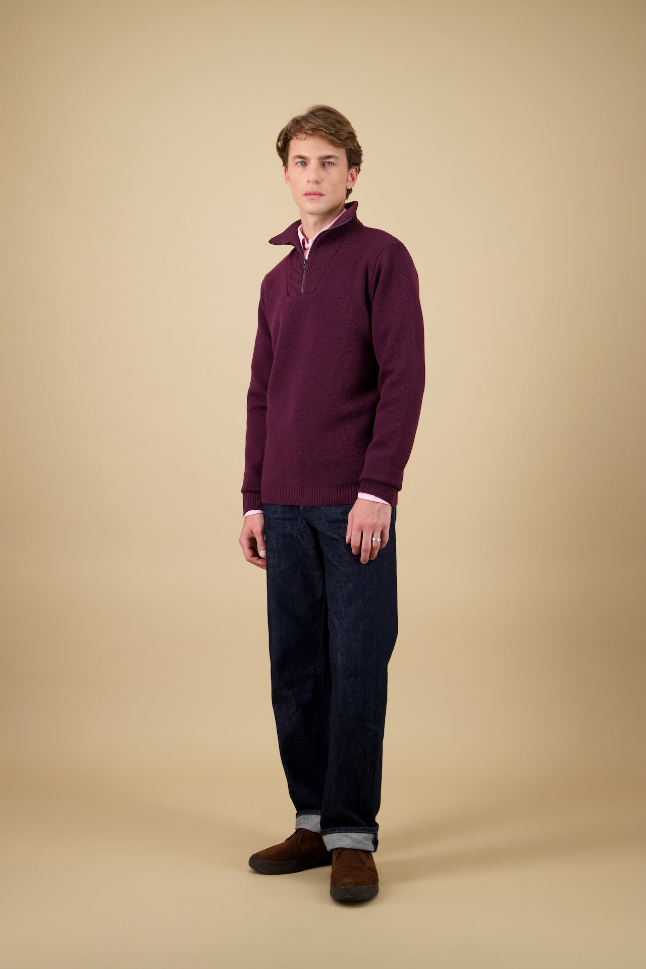 Youri Funnel Neck Sweater - Burgundy