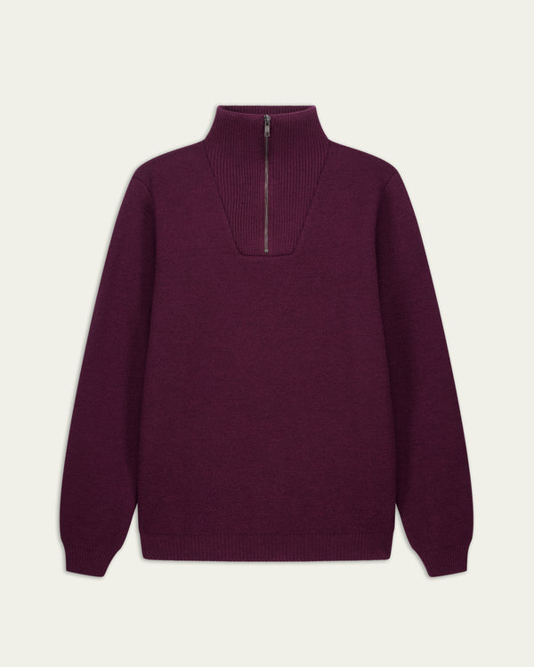 Youri Funnel Neck Sweater - Burgundy